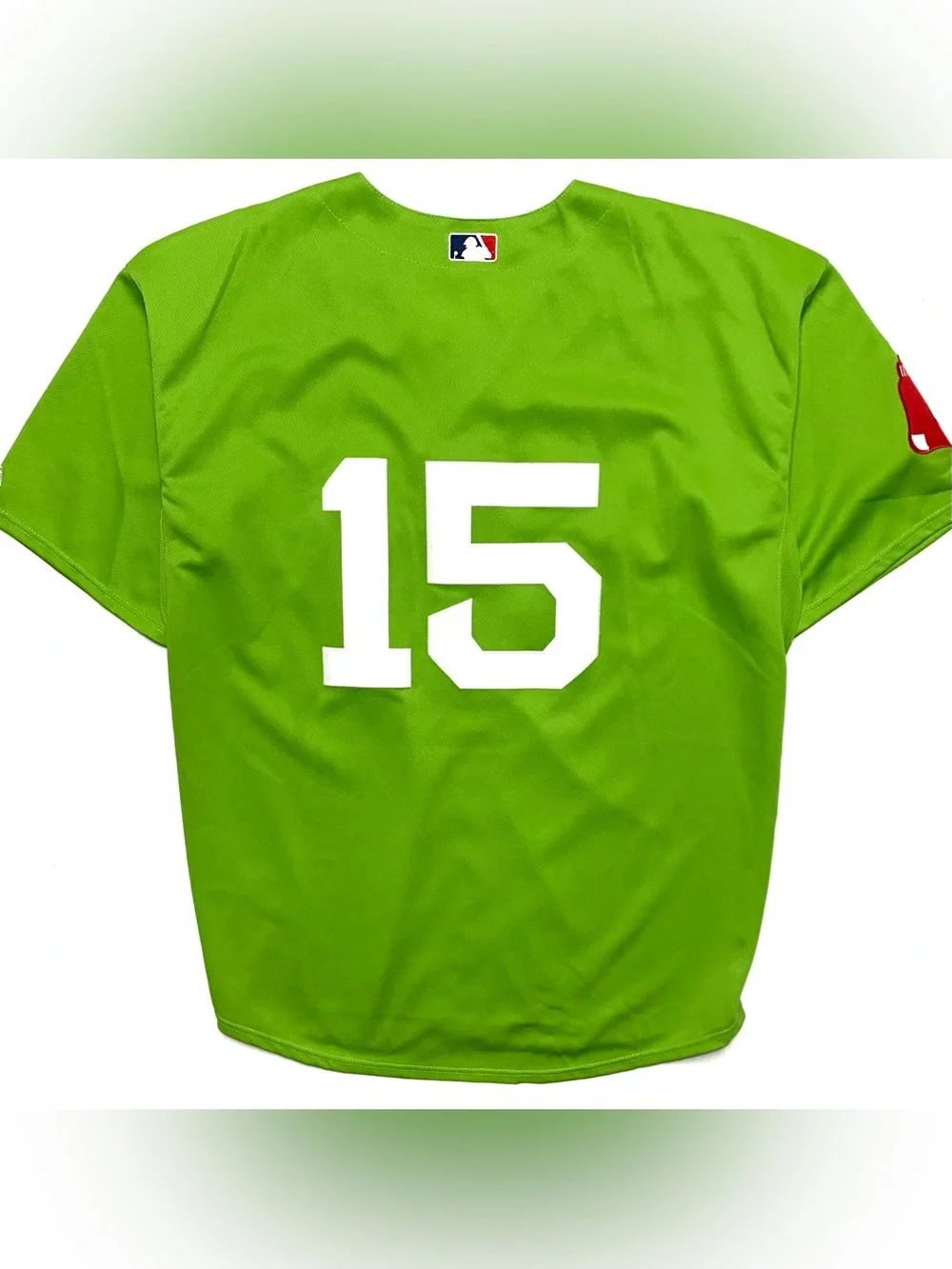 Majestic Boston Red Sox Dustin Pedroia St. Patrick’s Day Green Baseball Jersey - Picture 2 of 11